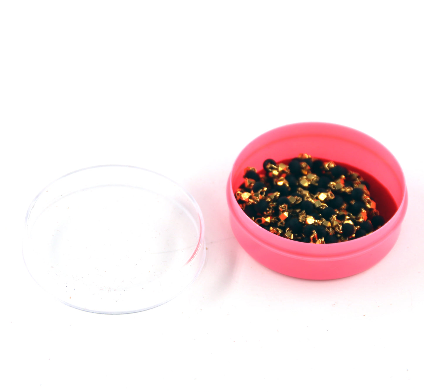 Бусы из дерева туласи с черными бусинами