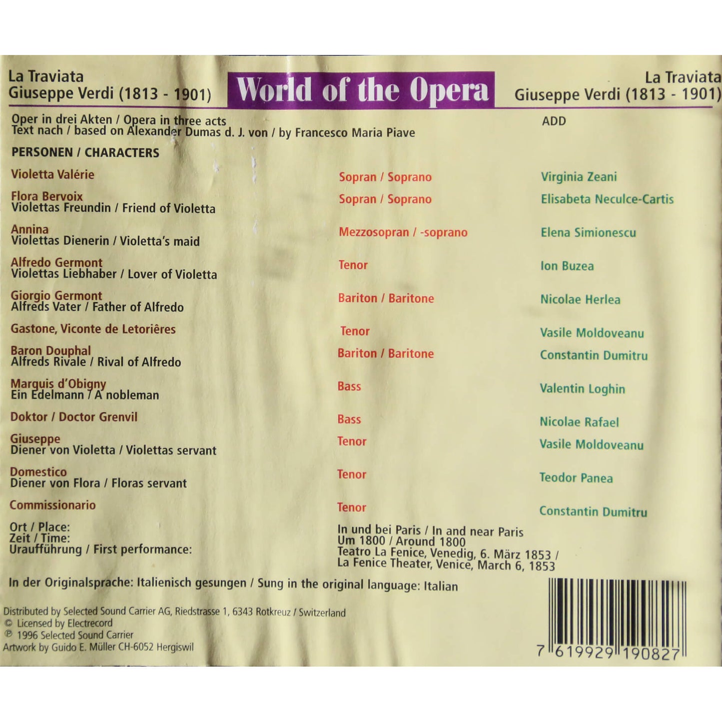 La Traviata / Giuseppe Verti