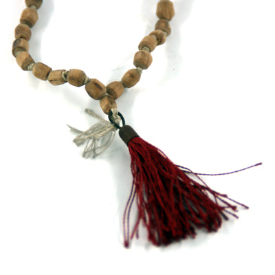 Чётки из дерева туласи с мелкими бусинами (108 бусин)