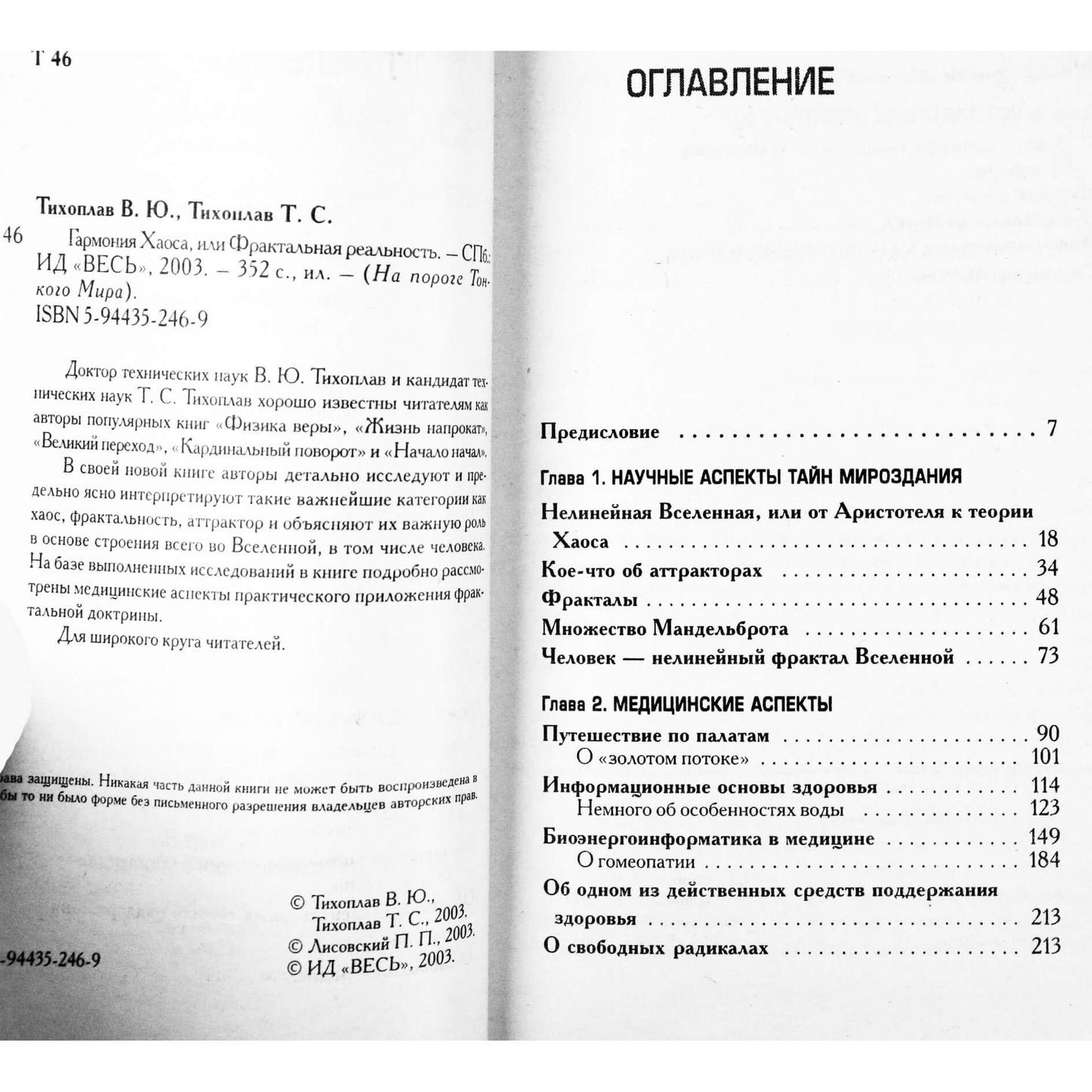 Tikhoplavas „Chaoso harmonija arba fraktalinė tikrovė“