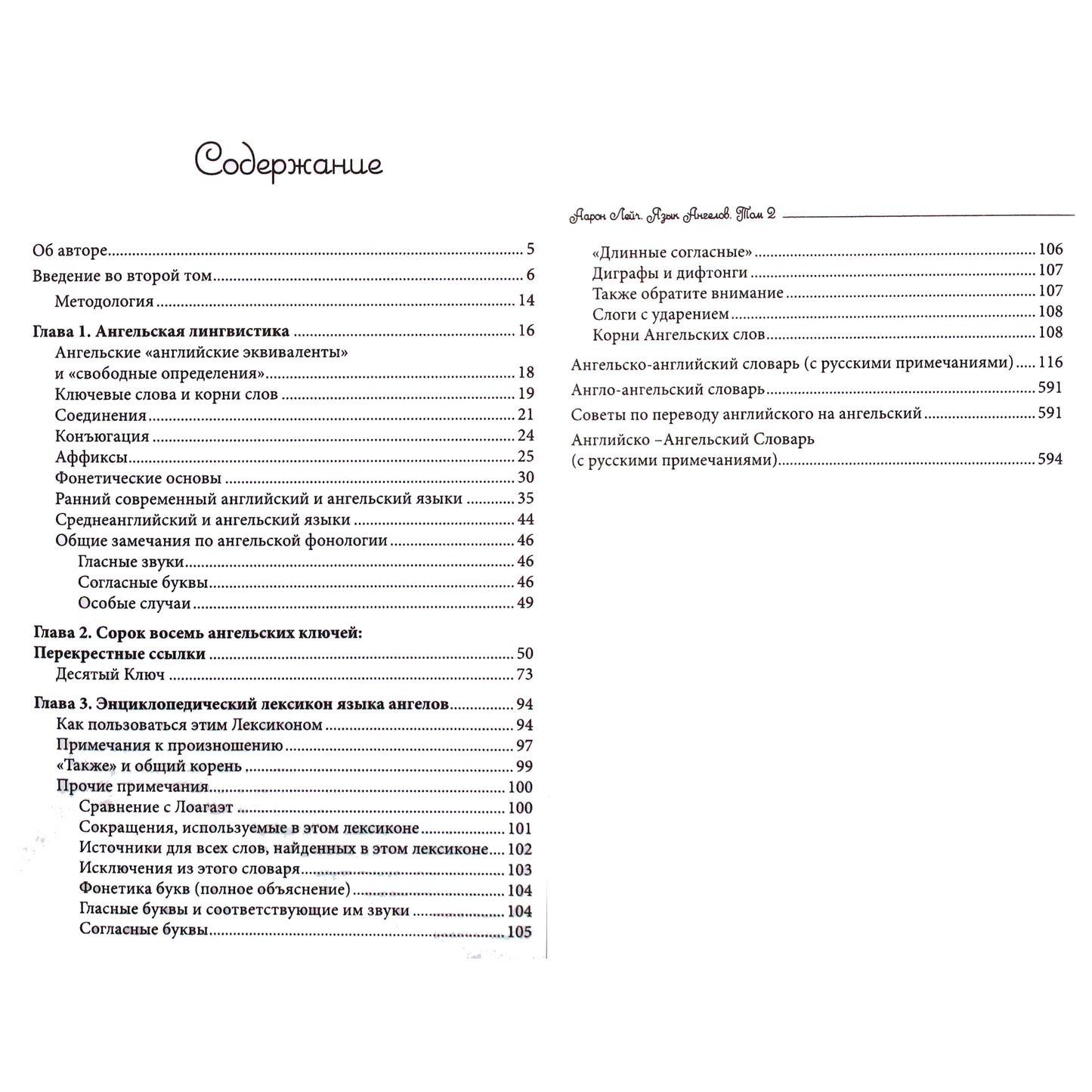 Аарон Лейч "Язык ангелов" том II / Словарь, лексикон, разговорник