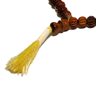 Чётки из сандала с резными бусинами (108 бусин)