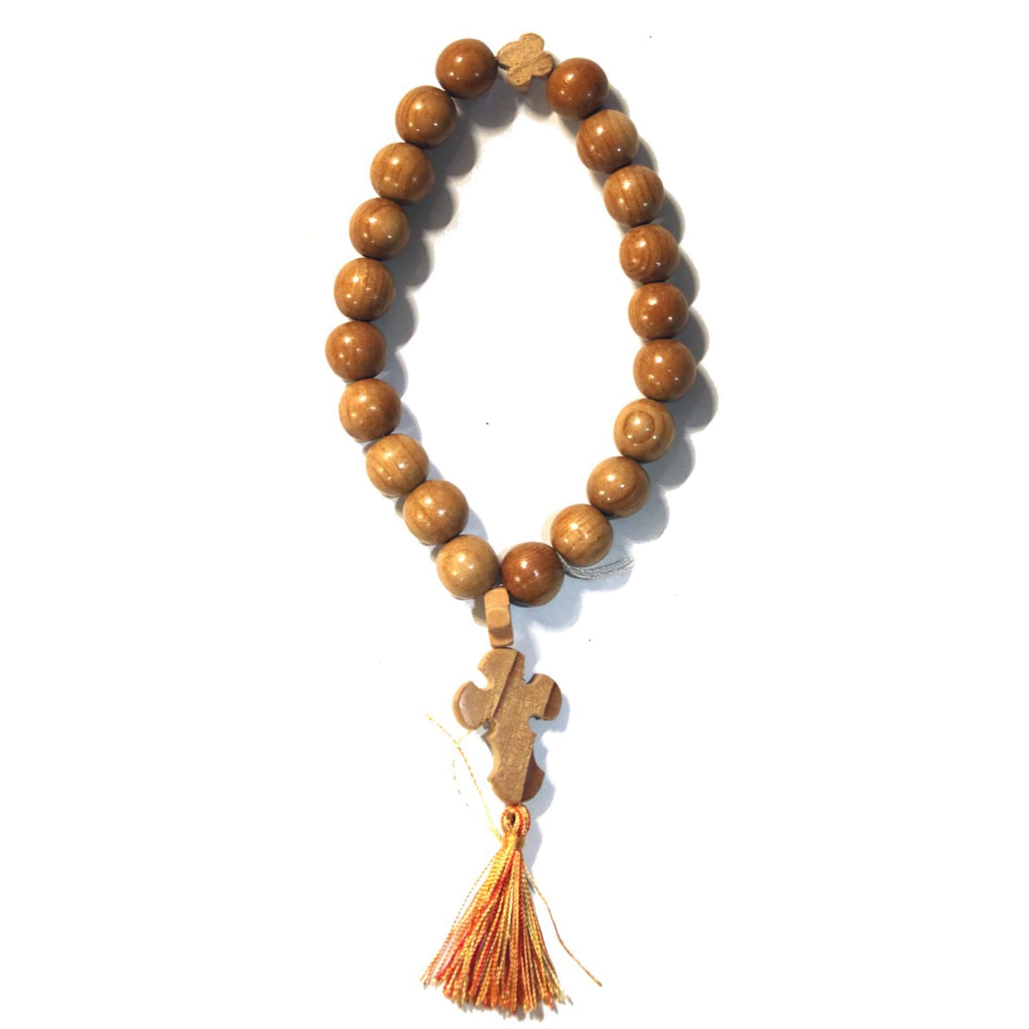 Чётки из дерева христианские, светло-коричневые (20 бусин)