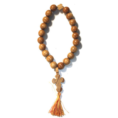 Чётки из дерева христианские, светло-коричневые (20 бусин)