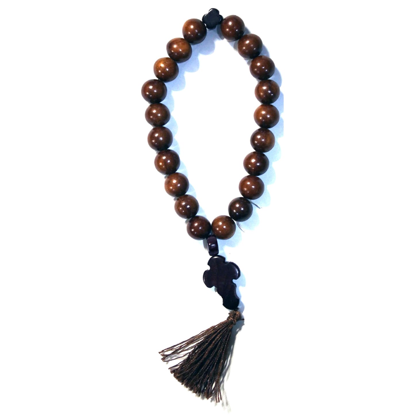 Чётки из дерева христианские, тёмно-коричневые (20 бусин)