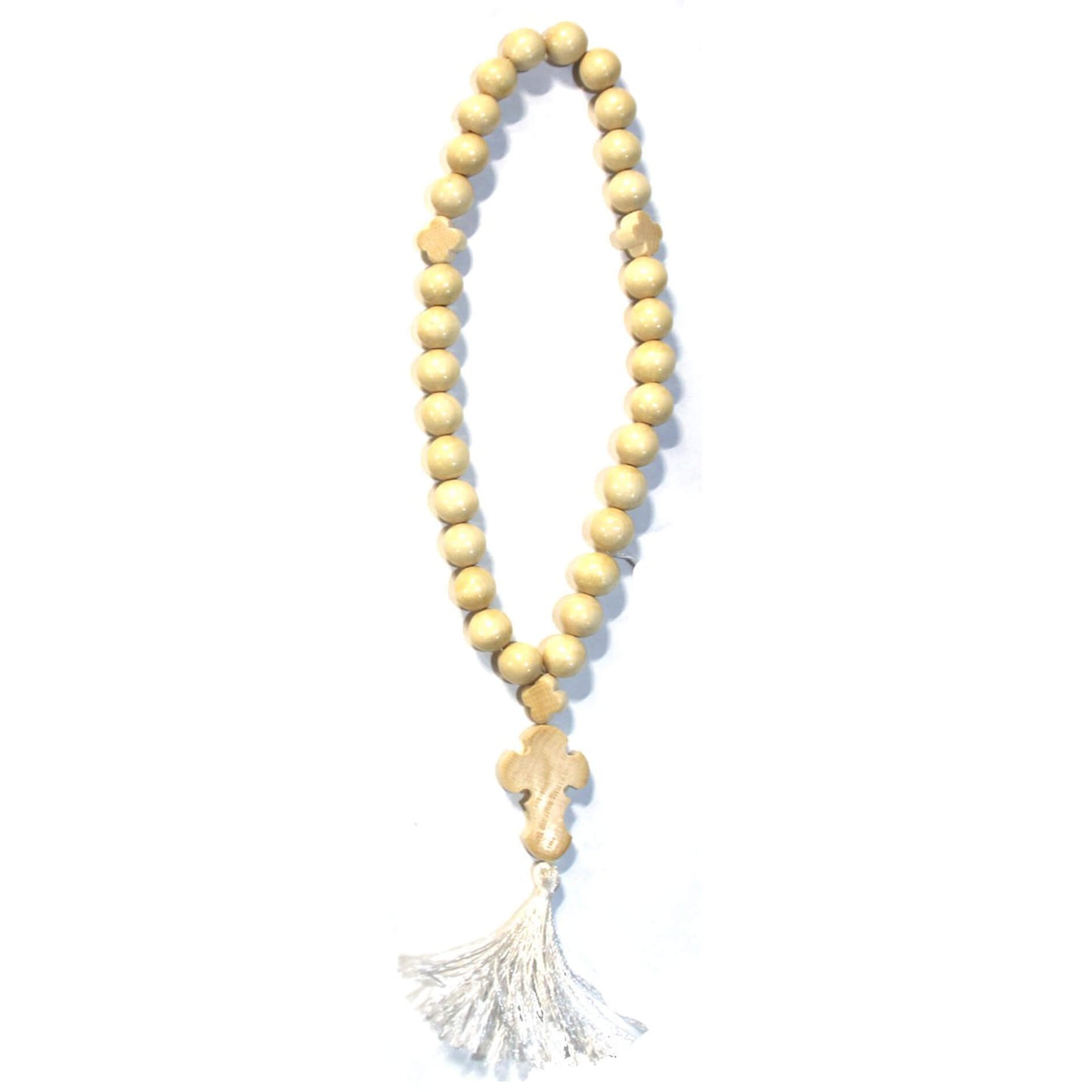 Чётки из дерева христианские, светлые (30 бусин)