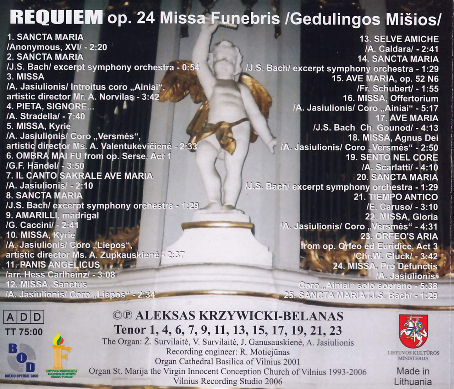 Requiem op.24 Missa Funebris / Popiežius ir Lietuva / Belanas