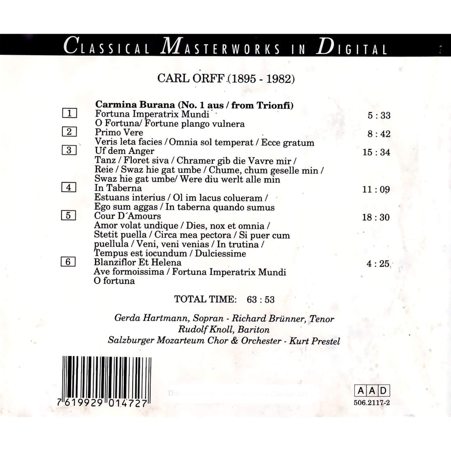 Carl Orff / Carmina Burana / Nr. 1 AUS / from Trionfi