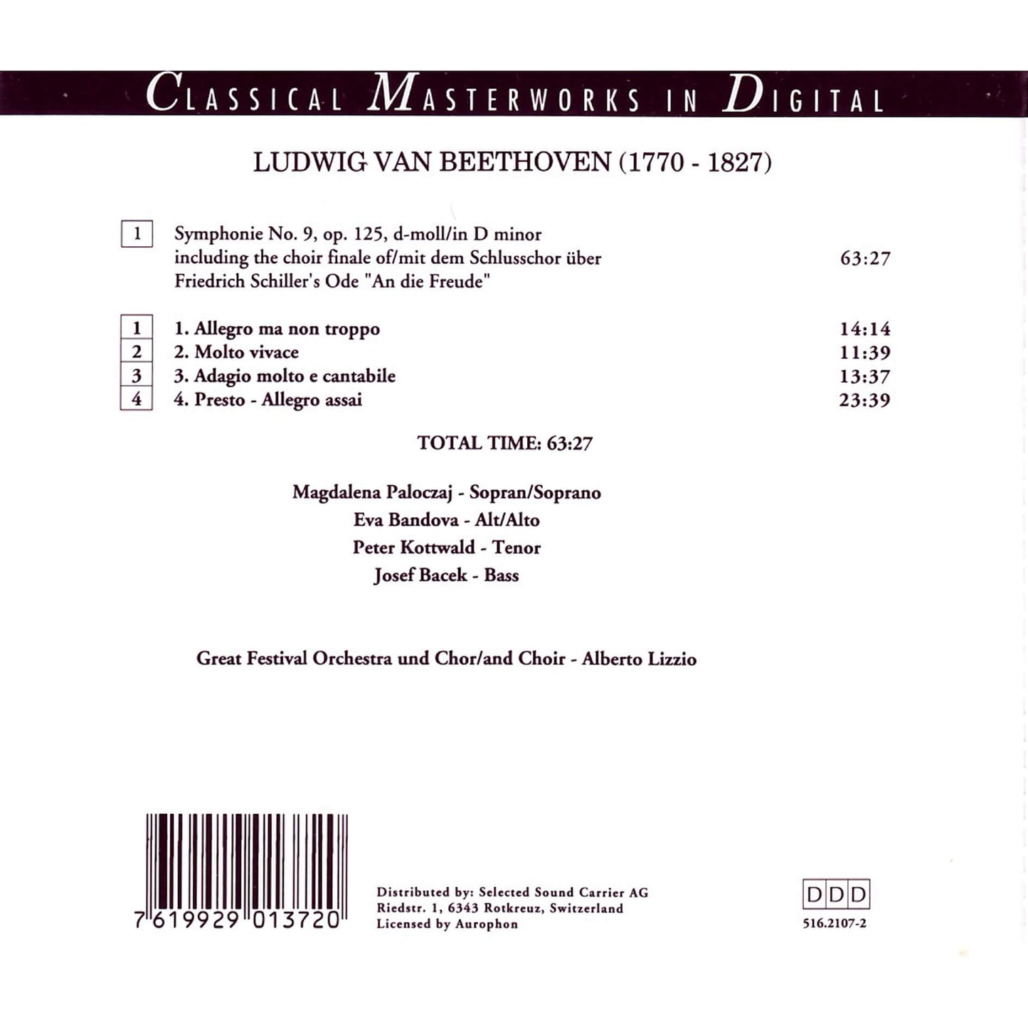 Ludwig van Beethoven / Symphonie Nr. 9 (Choir)