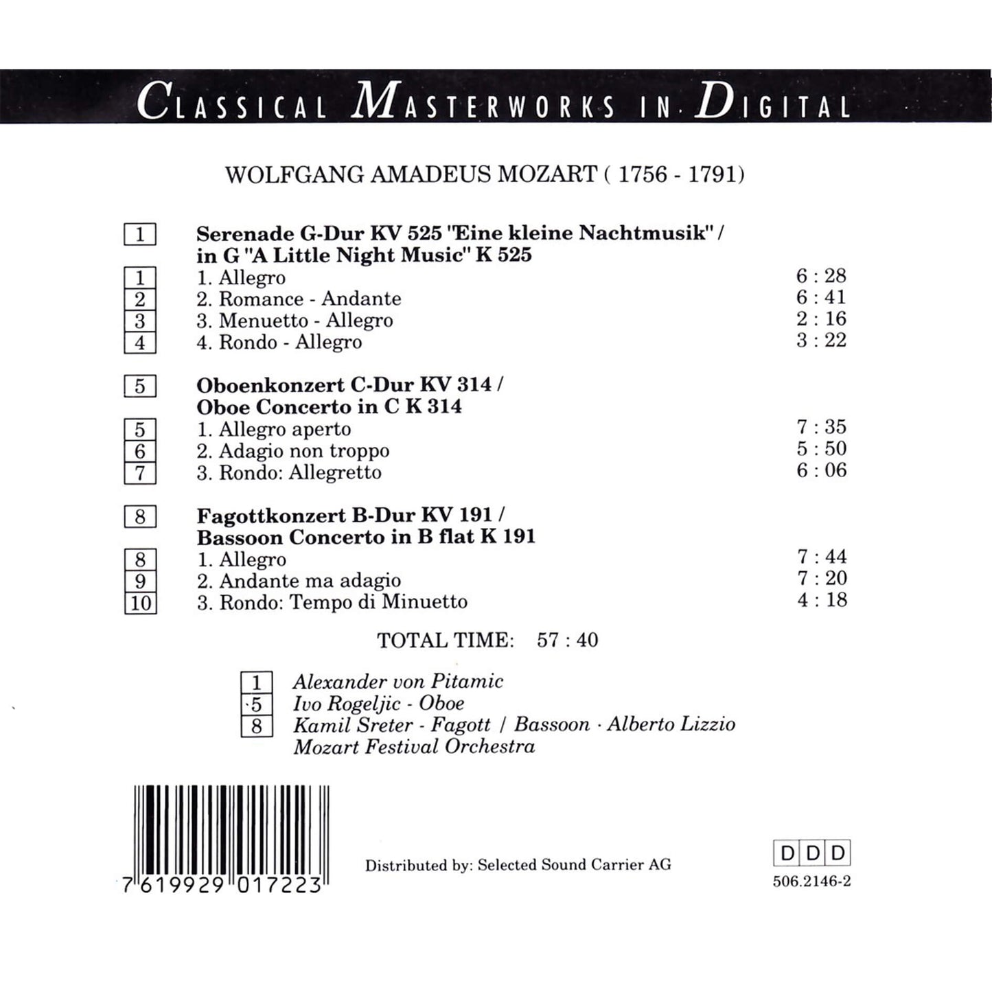 Wolfgang Amadeus Mozart / Eine Kleine Nachtmusic