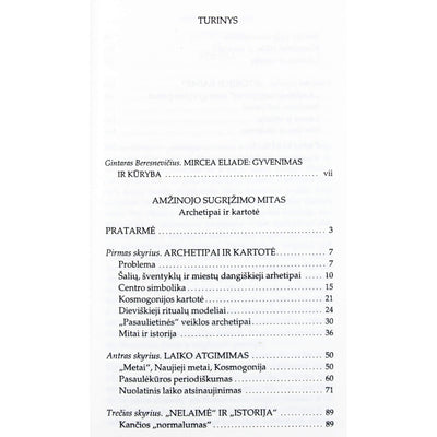 Mircea Eliade "Amžinojo sugrįžimo mitas"