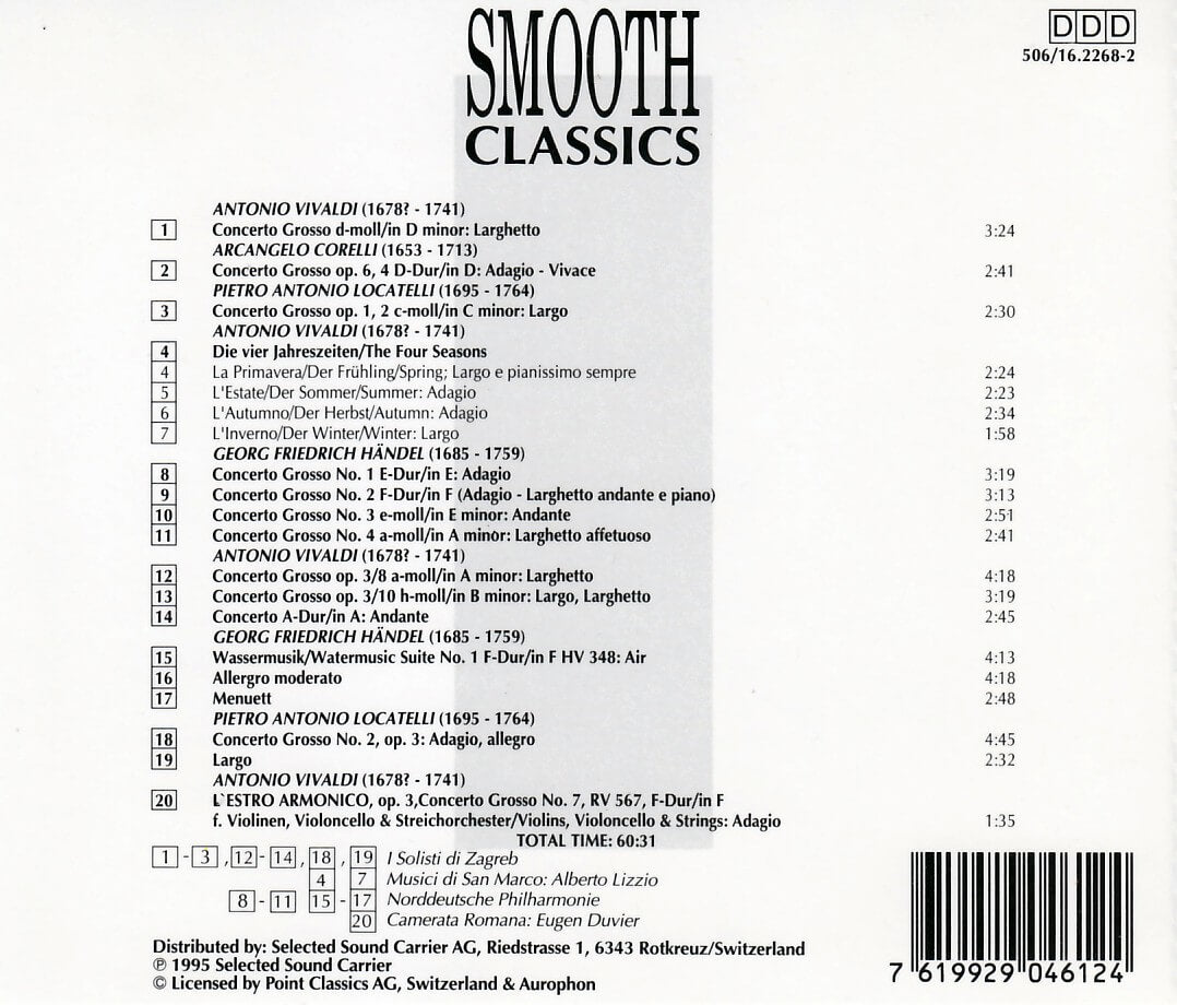 Antonio Vivaldi, Arcangelo Corelli, Pietro Locatelli, Georg Handel / Concerti Grossi