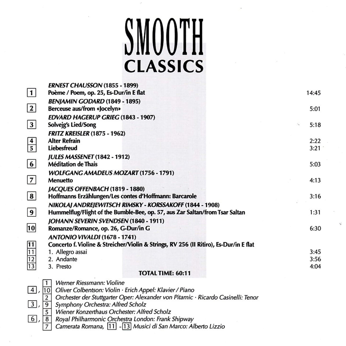 Chausson, Godard, Grieg, Kreisler, Massenet, Mozart, Offenbach / Famous Classic Miniatures