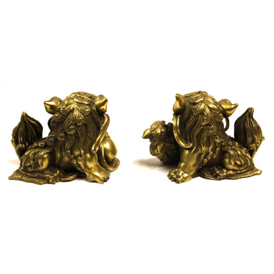 Бронзовые статуэтки "Две собачки Фу", 70 мм