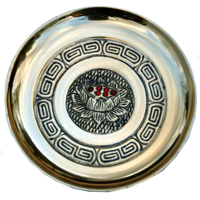 Буддийская бронзовая тарелочка для подношений большая