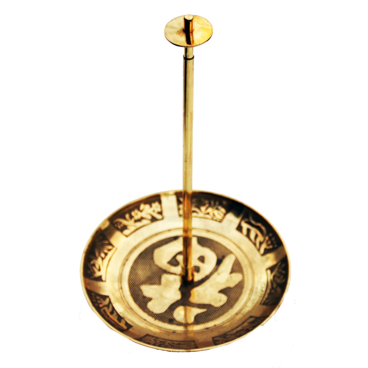 Буддийская бронзовая тарелочка для подношений c держателем