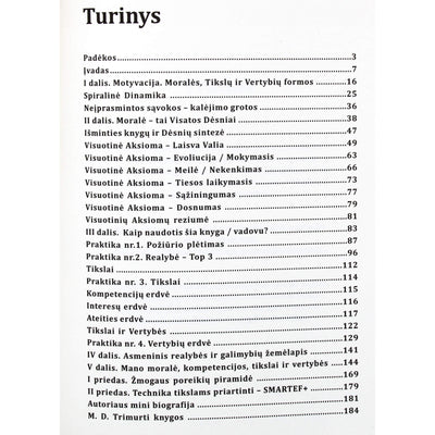 Trimurti "Vidinis stuburas. Moralė. Tikslai. Vertybės"
