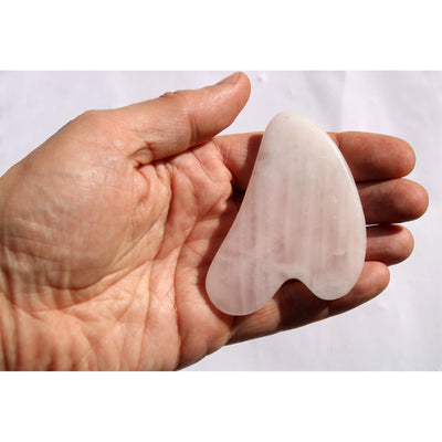 Массажер-скребок Гуаша из розового кварца