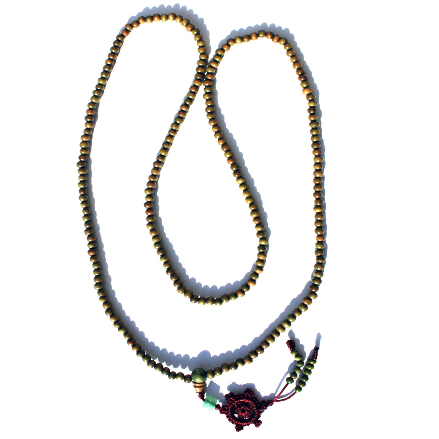 Чётки из дерева с нефритом, "зелёные" (216 бусин)