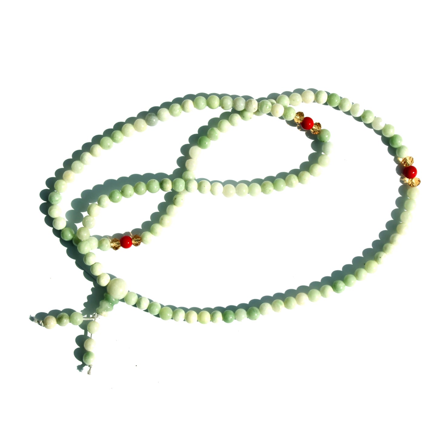 Чётки каменные с бусинами зелёного цвета (108 бусин))