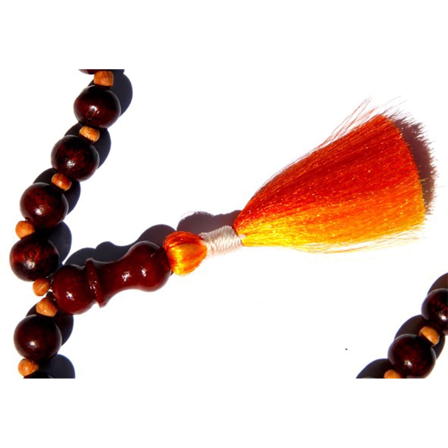 Чётки из дерева коричневые с разделительными бусинами (108 бусин)