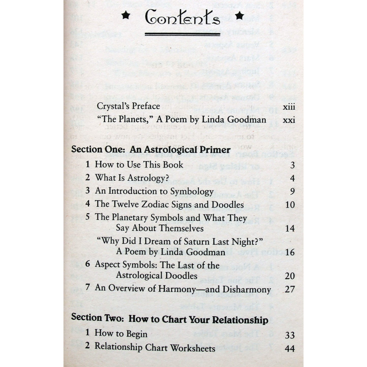 Linda Goodman "Relationship Signs".